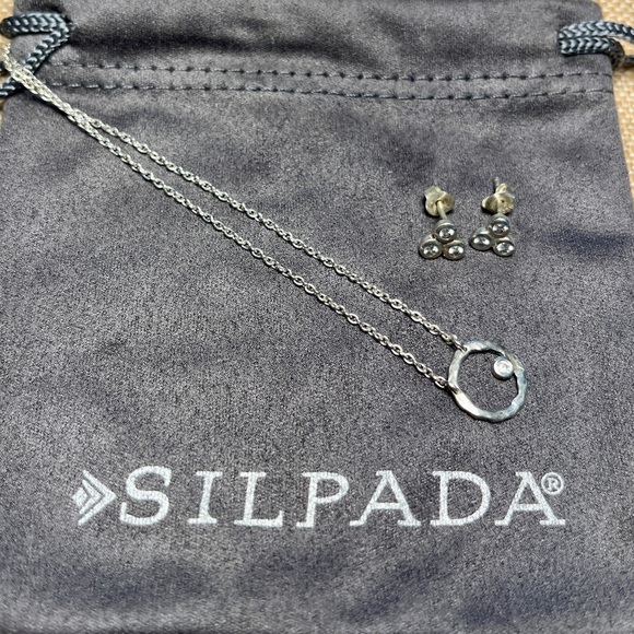 Silpada “Orbiting Moon” Necklace and “Triplette” Earrings Set - Picture 6 of 14